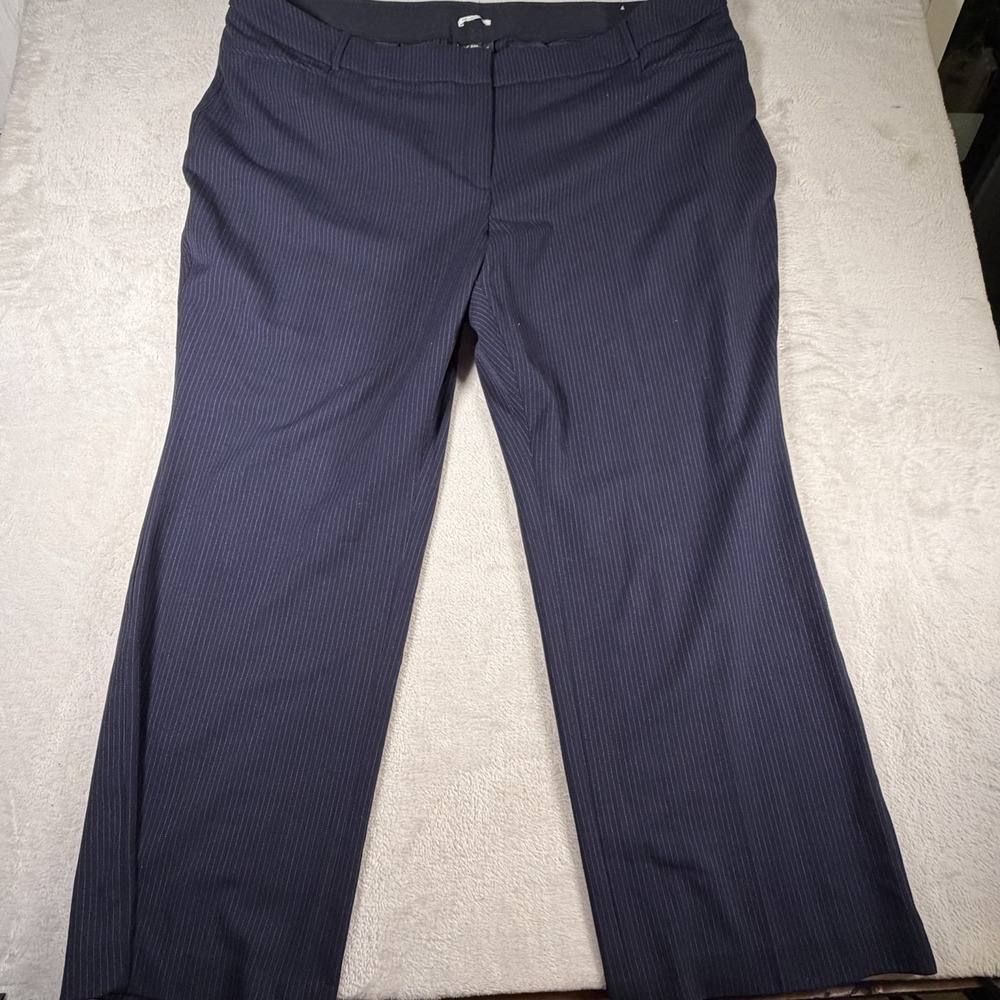 Lane Bryant The Curvy Allie Pants 28R Navy Pinstripe Career Dress Plus Size - Picture 1 of 8